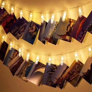 LED lyskæde med klemmer - USB drevet